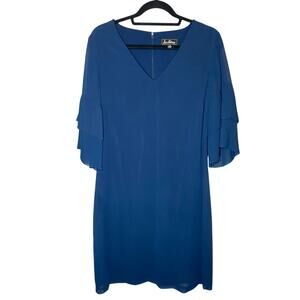 Sam Edelman - NWT Size 10 - Blue Midi V-Neck Dress